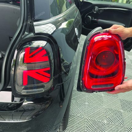 Mini Cooper Union Jack Tail light before and after