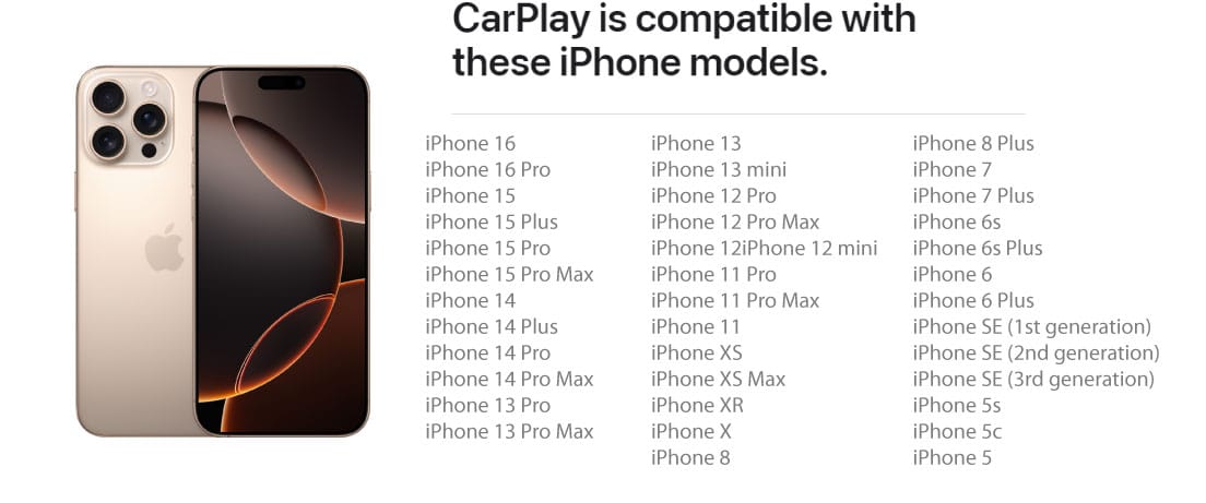Carplay compatibility chart