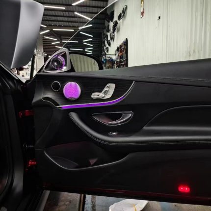 Mercedes W238 4D ambient tweeter installed with door speaker lighting