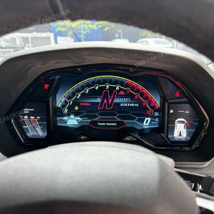 Lamborghini Aventador SVJ style digital dashboard after remote coding