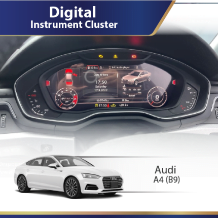 Audi A4 B9 OEM digital instrument cluster upgrade – full LCD display