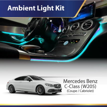 Mercedes W205 ambient light kit 64 color upgrade OEM style interior lighting