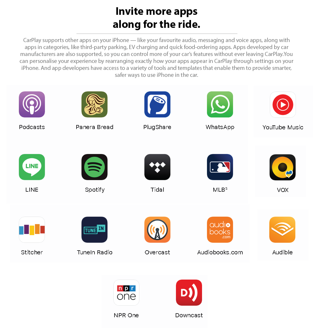 more and more apps support in apple carplay