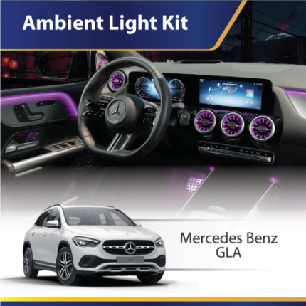 Mercedes GLA ambient light kit interior upgrade with OEM control