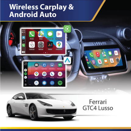 Ferrari GTC4 Lusso wireless CarPlay and Android Auto retrofit module display interface