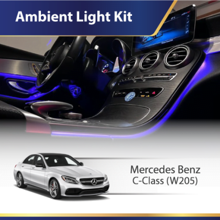 Mercedes W205 ambient light kit 64 color upgrade OEM style interior lighting
